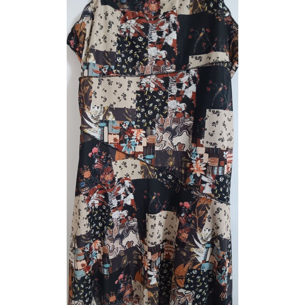 Shein Mod Large Lined Colorful Patchwork Casual O… - image 2